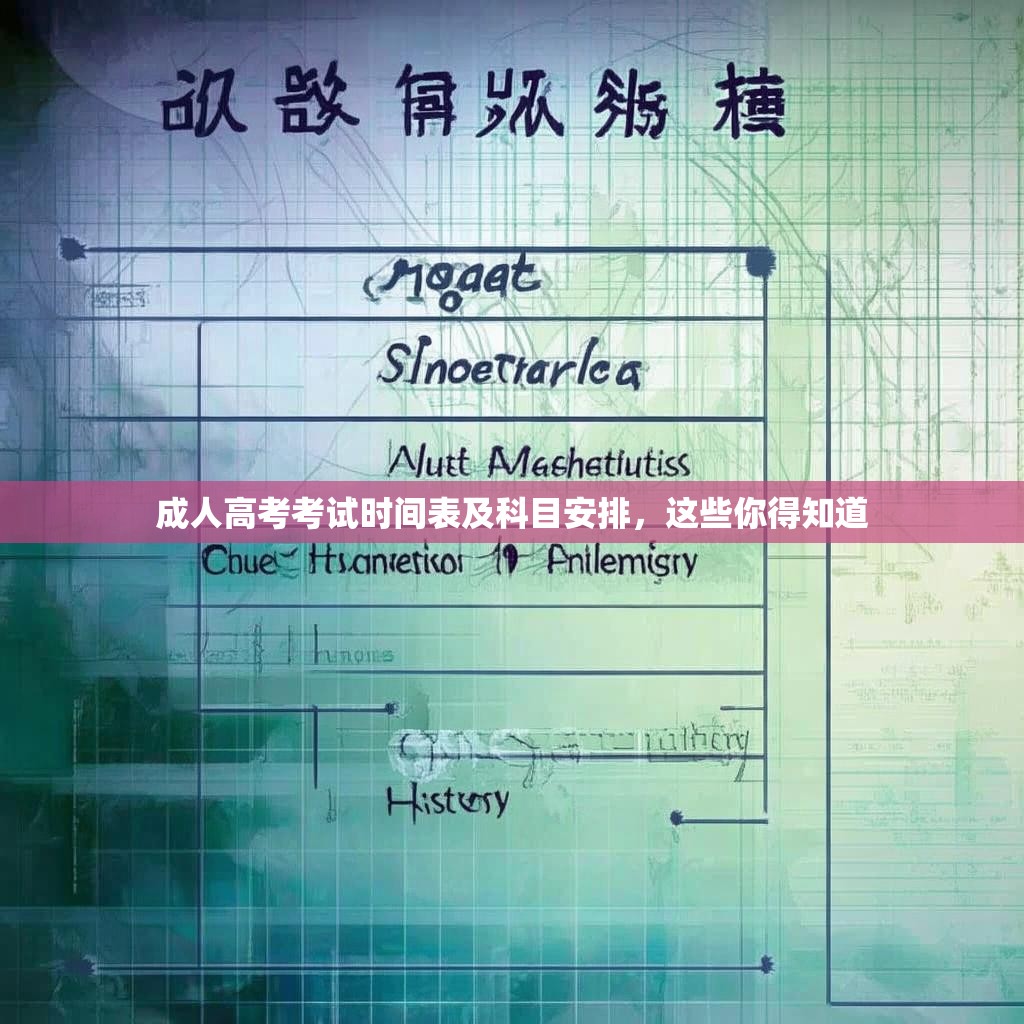 成人高考考试时间表及科目安排，这些你得知道