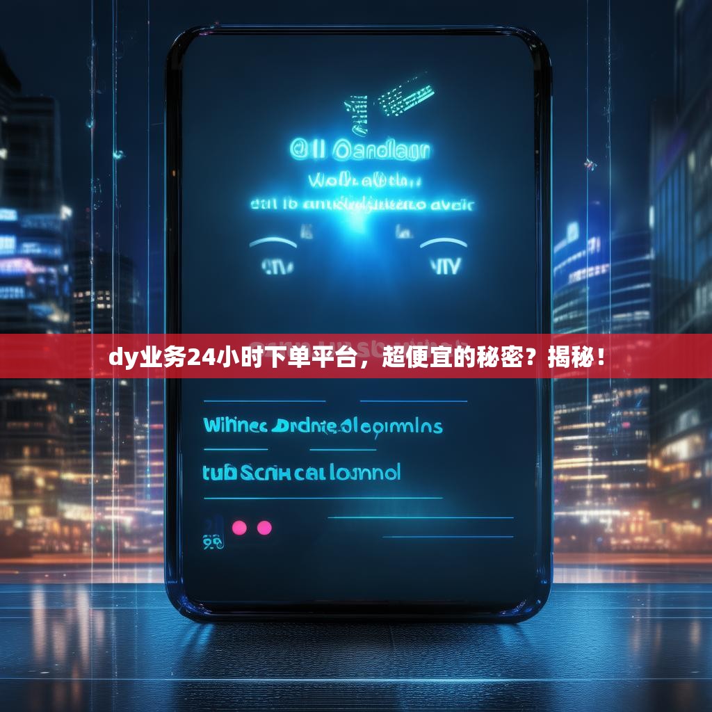 dy业务24小时下单平台，超便宜的秘密？揭秘！