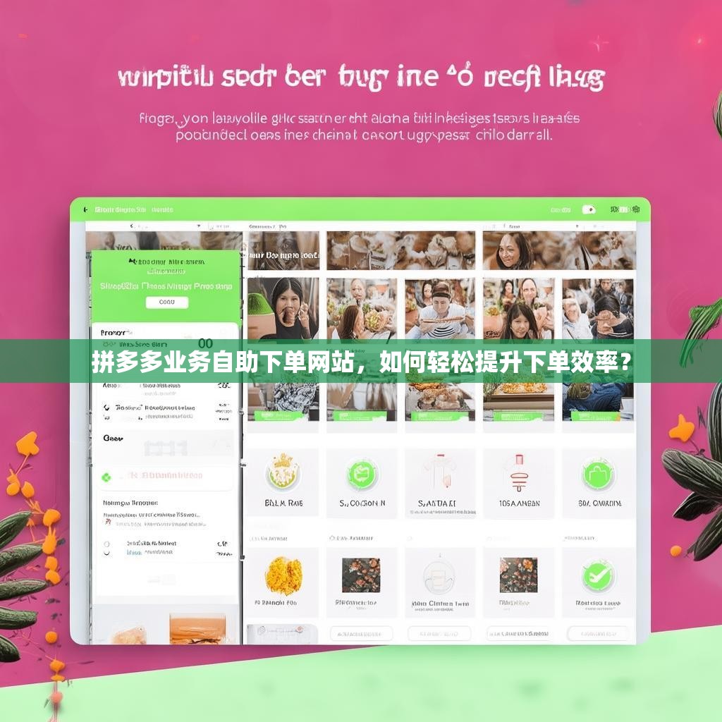 拼多多业务自助下单网站,如何轻松提升下单效率?