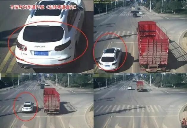 城区开车注意3种违章行为:右转弯压线、实线变道、不按导向行驶